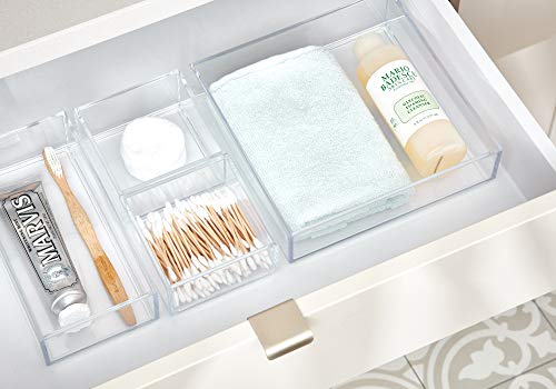 iDesign Clear Plastic Drawer Organizer - Pack of 1, 8x4x2 inches