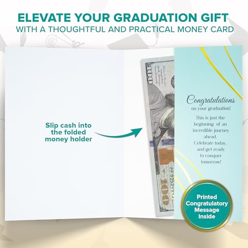Gold Foil Graduation Money Holder Card with Tassel & Stickers