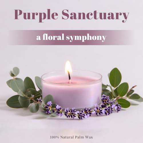 Eucalyptus & Lavender Scented Tea Light Candles - Purple Sanctuary (12 Pack)