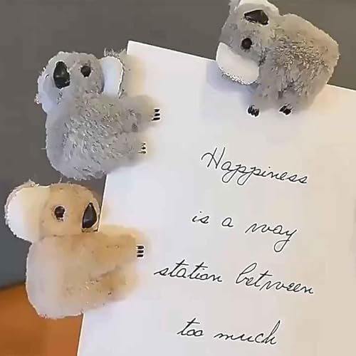 Plush Koala Hair Claw Clips 3-Piece Cute Stuffed Animal Hair Barrettes
