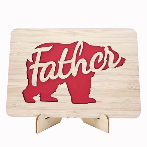 Handmade Wooden Father's Day Card with Display Stand