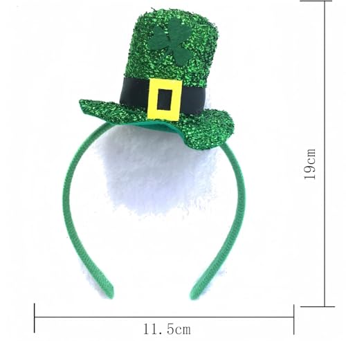 Green Glitter Mini Leprechaun Hat Headband for St. Patrick's Day