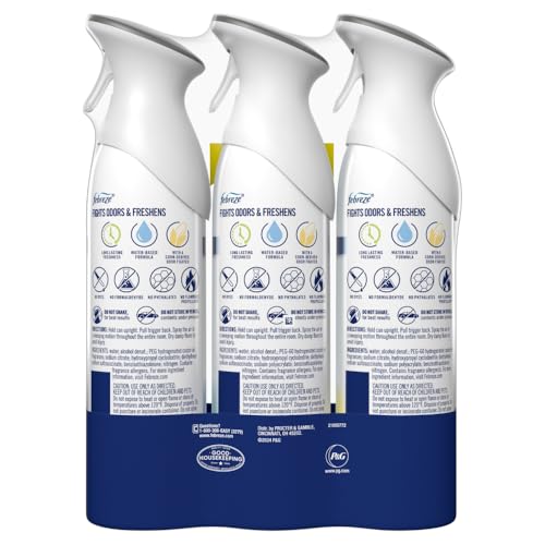Febreze Air Freshener Spray, Odor-Fighting Room Spray, Heavy Duty Bundle, Heavy Duty Kitchen, Heavy Duty Crisp Clean, Musty Odor Fighter Scent Mix, 8.8oz, 3 Count