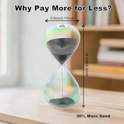 3-Minute Black Sand Timer Hourglass for Home & Office Decor