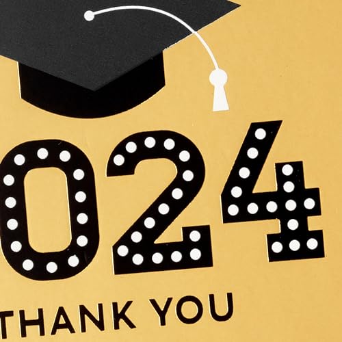 Hallmark Class of 2024 Graduation Thank You Cards - 40 Pack Gold Foil