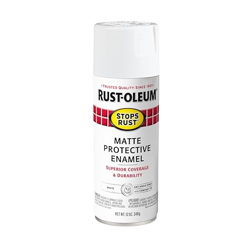 Rust-Oleum 401642 Stops Rust Spray Paint, 12 oz, Matte White