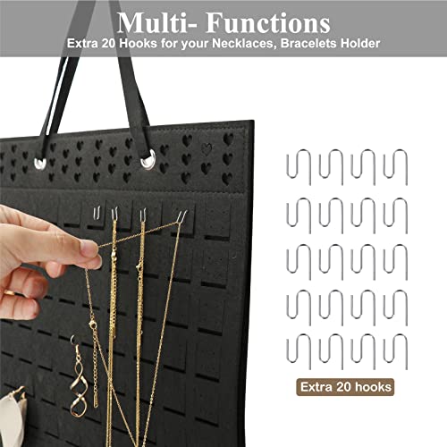 RESOVO Wall-Mounted Earring Organizer with 20 Hooks - Holds 300 Pairs