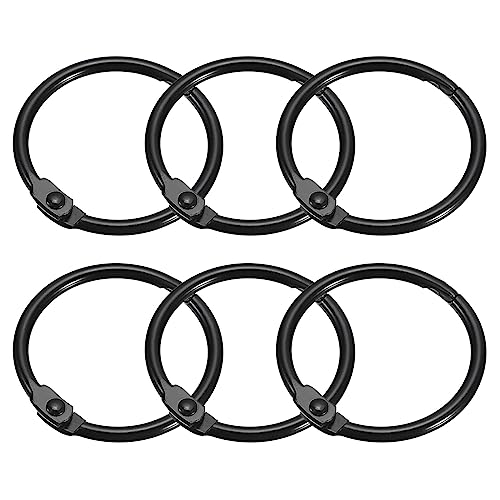 uxcell Carbon Steel Shower Curtain Rings - 6pcs Snap Hooks, 1.5 Inch