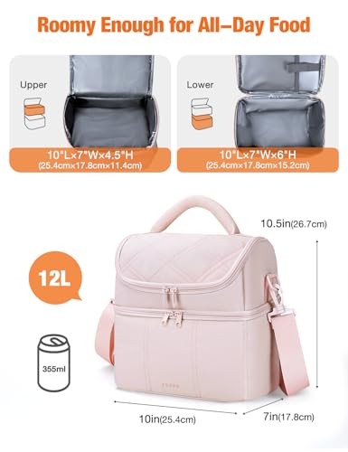 Vuudh Insulated Lunch Bag for Women - Quilted, Waterproof Cooler Tote