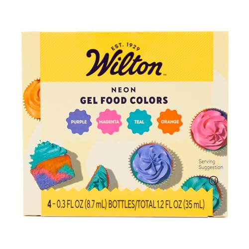 Wilton Neon Gel Food Coloring Set - 4 Vibrant Colors for Baking