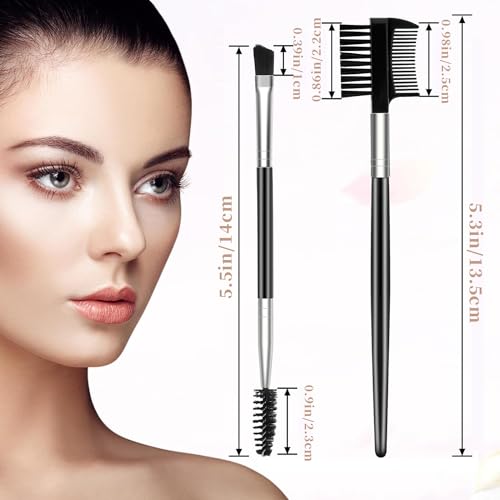 Eyebrow Brush and Eyelash Comb 2-Piece Professional Makeup Tool Set