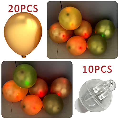 10-Inch Metallic Party Balloons with LED Lights – 20 Pack
