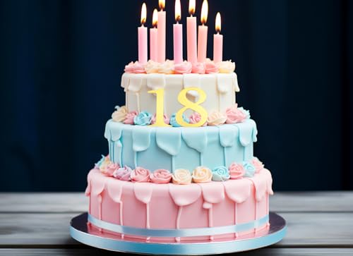 Large Acrylic Number Cake Toppers - Gold, 3.7 Inch, Birthday & Wedding Decor (10 Pieces)