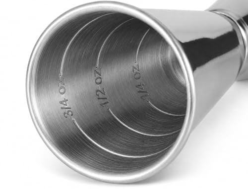 BARsics Stainless Steel Cocktail Jigger - 1oz/2oz Double Measuring Tool