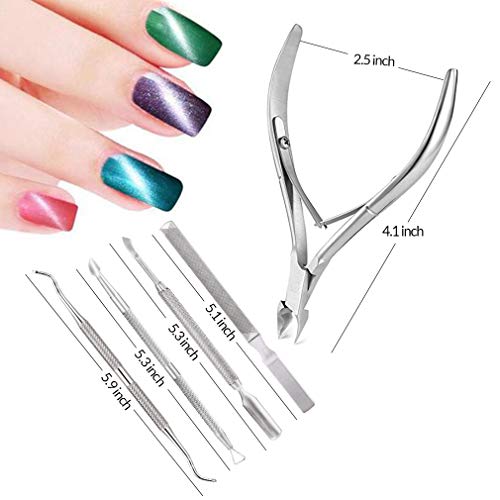 Aosome 5-Piece Stainless Steel Cuticle Nipper and Pusher Set Manicure Tools
