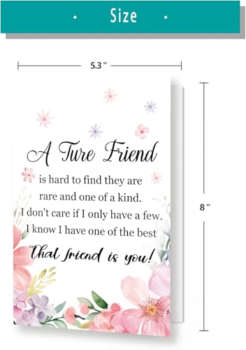 Cute Best Friend Birthday Card for Women - 8x5.3in