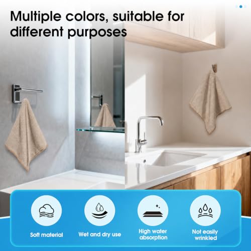 QYL Microfiber Cleaning Cloths, 12 Pack Beige 11.8" x 11.8"