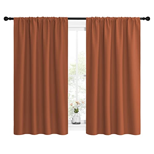 NICETOWN Blackout Curtains, Rod Pocket Thermal Insulated Panels, Burnt Orange