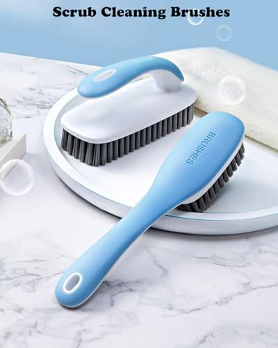2 Pack Soft Bristle Laundry Stain Remover Scrub Brush Set