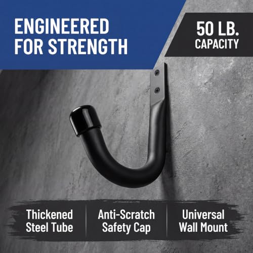 8-Pack Heavy Duty Metal Wall Hooks for Garage Storage, Black | LUPYJI