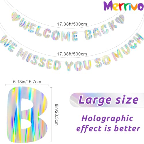 Iridescent Welcome Back Banner - Pre-Strung Holographic Decor