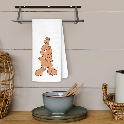 JINYO Animal Towels - Cute Capybara Kitchen & Hand Towels 16x24 Inch - Animal Towels-3