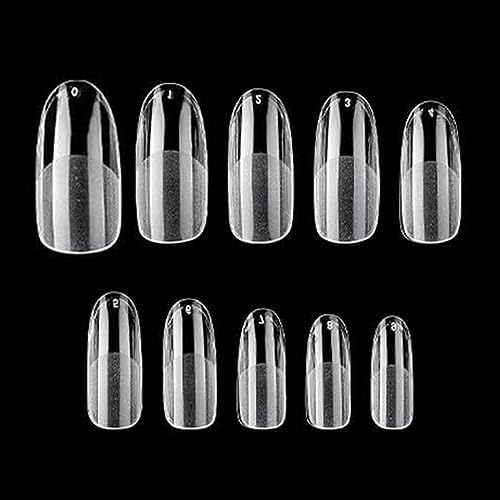 Beuniar Clear Long Oval Acrylic Nail Tips 120Pcs False Nails