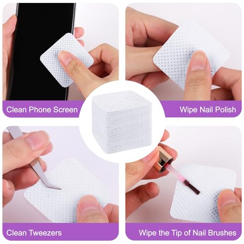 Lint-Free Nail Cotton Pads and Pump Dispenser Bottle Set