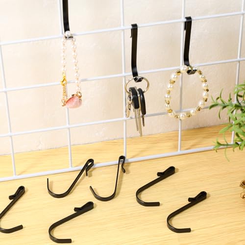 KALIONE 20 Pcs J Shaped Stainless Steel Hanging Hooks - Black