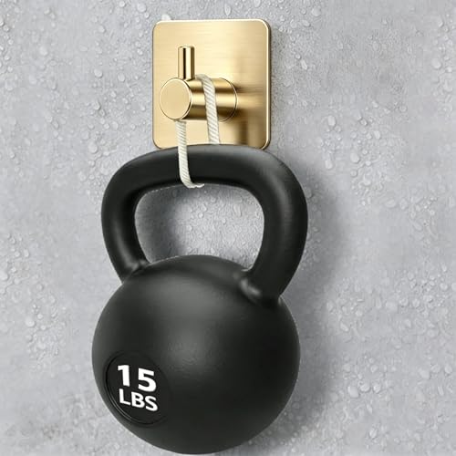 Fotosnow Gold Adhesive Hooks - 15LB Heavy Duty Wall Hooks, 4 Pack