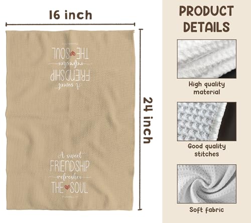 Friend Gifts Kitchen Towels 16x24 Inches Light Beige - Faith & Friendship Decor