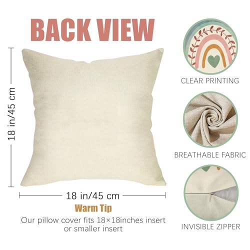 Fahrendom 18x18 Rainbow Watercolor Decorative Throw Pillow Covers Set of 2