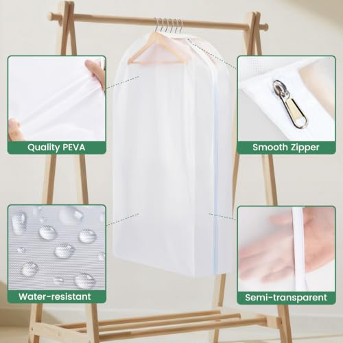 Carbrea 10" Gusseted Garment Bags - 3 Pack for Travel & Storage