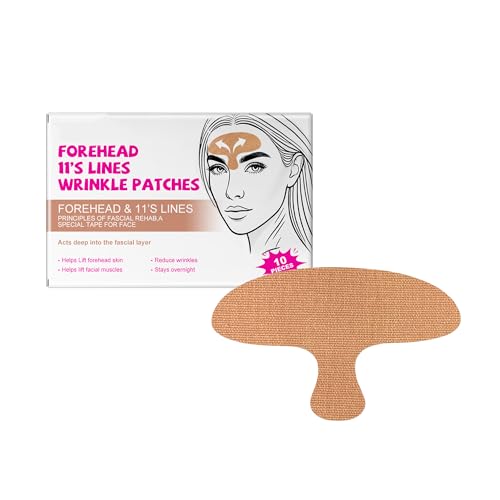 BEUKING Forehead Wrinkle Patches 10 Pack - Anti-Aging Hyaluronic Acid & Collagen Treatment