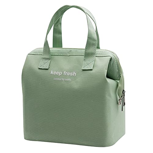 Insulated Lunch Bag for Women & Men - Stylish Green Bento Tote