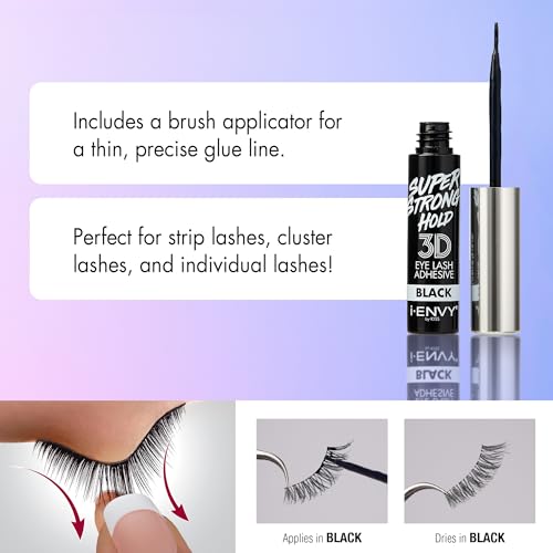 i-Envy Super Strong Hold False Eyelash Adhesive Brush-On Black