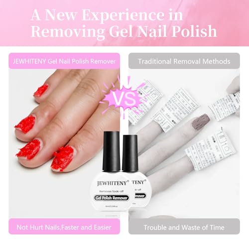 JEWHITENY Gel Nail Polish Remover Set with Manicure Tools