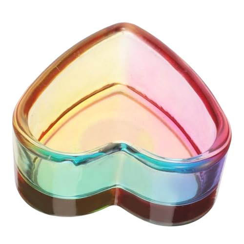 Heart-Shaped Glass Nail Dappen Cup for Manicure & Jewelry Storage