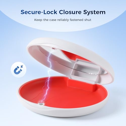 JMU Retainer Case with Mirror and Magnetic Closure, Slim Aligner Box