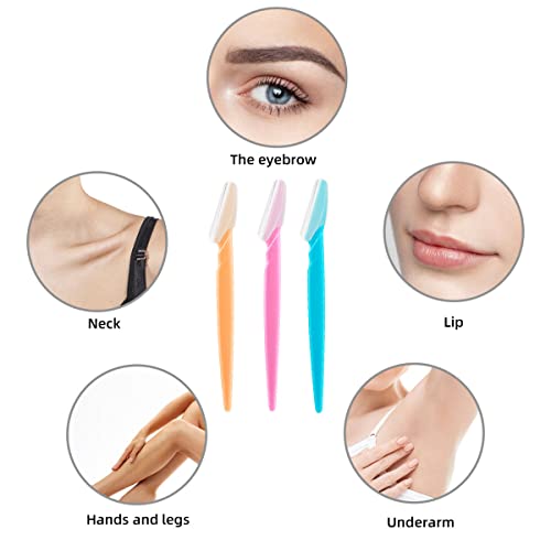 24 Pack Eyebrow Razors for Women Face Dermaplaning Tool Facial Hair Trimmer with Safety Cover