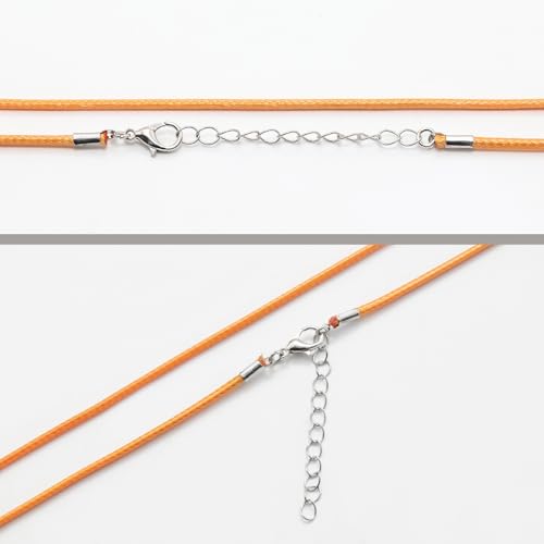 10 Pcs Yellow Waxed Leather Necklace Cords with Clasp 2mm 18 Inch