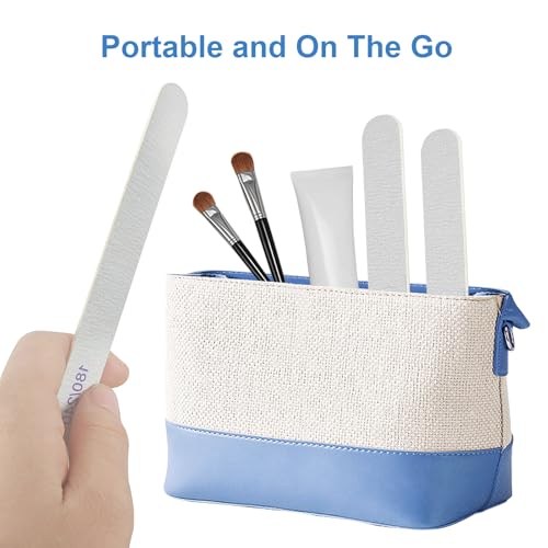 AhaTopia Professional Wooden Nail Files & Emery Boards 180/240 Grit (24 Pack)
