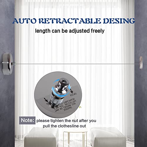 Retractable Clothesline - Durable 304 Stainless Steel for Indoor & Outdoor Use