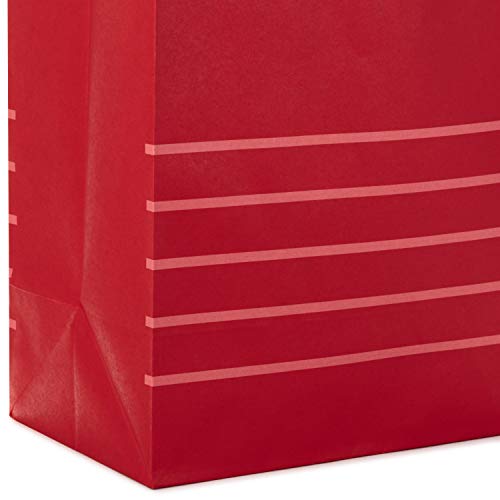 6 Red Gift Bags in Assorted Sizes - Holiday & Party Wrap Set