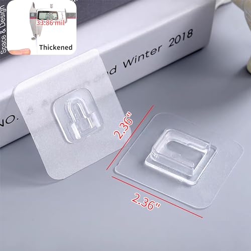 TSBSHum 20-Pack Double Sided Adhesive Wall Hooks - Heavy Duty Clear Mounts