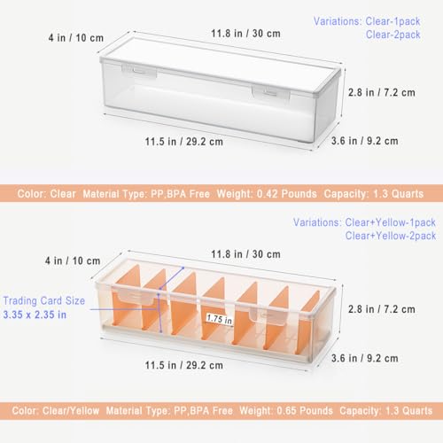 Vidifor Clear Art & Craft Storage Organizer with Lid - Small Stackable Container for Makeup, Paint Brushes, Tools, Straws, Crayons (1 Pack)