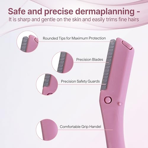KoDerMa Dermaplaning Tool & Face Razor with Protective Cap 12 Pack