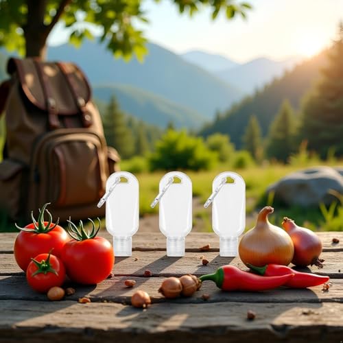 Portable Hot Sauce Keychain Bottles 4Pcs Refillable Travel Containers