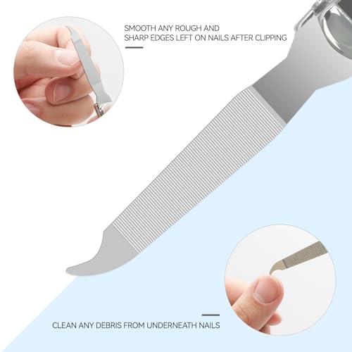 Ithyes Stainless Steel Nail Clipper Set for Thick Nails - 2 Pack