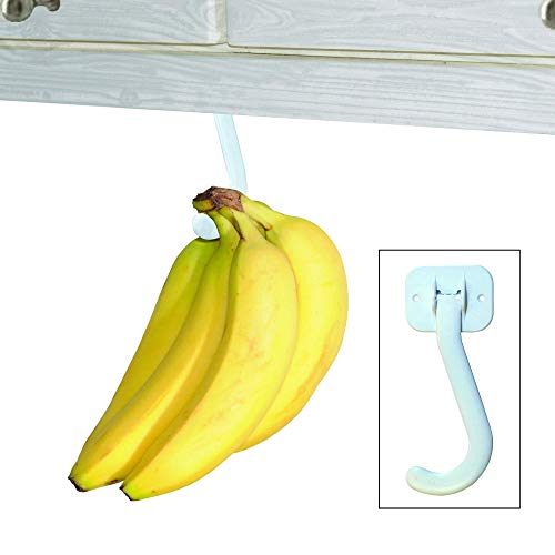 Gadjit Foldaway Banana Hook - Under Cabinet Hanger, White